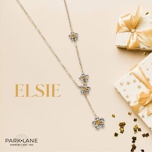 Park Lane Elsie Gold and Clear Stone Necklace